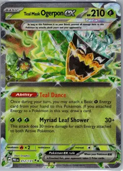 Teal Mask Ogerpon ex - 012/131 SV: Prismatic Evolutions - Pokemon Card - NM - Image 1