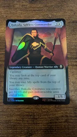 MTG Hakoda Selfless Commander Extended Art Foil NM Avatar Airbender Magic 366 - Image 1