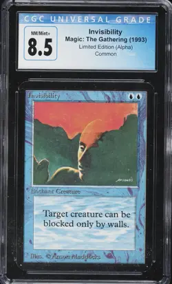 1993 MTG LEA CGC 8.5 NM/MINT Limited Edition Alpha Invisibility - Image 1