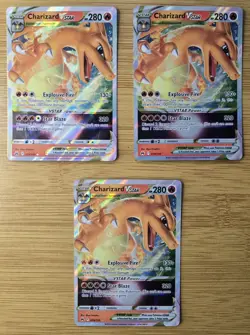 Pokemon TCG x3 Charizard VSTAR Crown Zenith 019/159 Holo Ultra Rare NM - Image 1