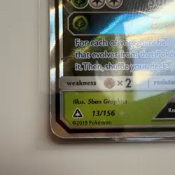 Pokemon Leafeon GX Sm-Ultra Prism Ultra Rare Holo 13/156 Stage 1 200 HP English - Image 5