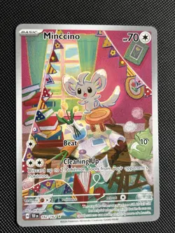 Pokemon Minccino Illustration Rare Holo 182/162 Basic SV05 Temporal Forces 2024 - Image 1