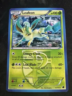Leafeon (Team Plasma) Plasma Freeze #11 (2013) Rare Cracked Ice NM Pokemon - Image 1