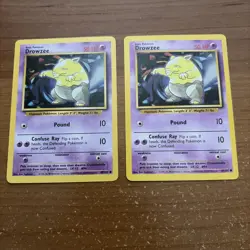 Pokemon TCG Drowzee Base Set 49/102 Regular Unlimited Common Cards (x2) - Image 1