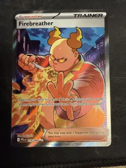 Pokemon TCG Firebreather 119/094 Me02: Phantasmal Flames Full Art Holo Trainer - Image 1