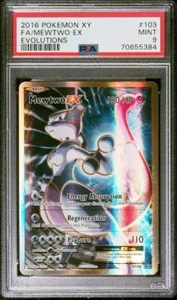Pokemon XY Evolutions Mewtwo EX #103/108 2016 Full Art PSA 9 - Image 1