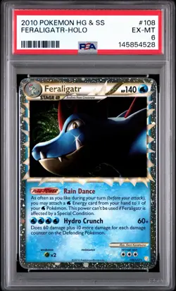 2010 POKEMON HEARTGOLD & SOULSILVER FERALIGATR PRIME #108 ULTRA RARE PSA 6 - Image 1