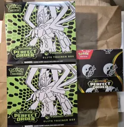 2x Pokemon Center Perfect Order Elite Trainer Box ETB 1x Booster Display LOT - Image 1