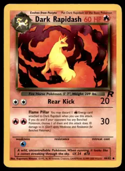 Pokemon WOTC Team Rocket 2000 Dark Rapidash No. 44 - Image 1