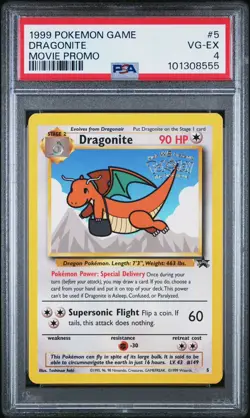 1999 Pokemon Wizards Black Star Promos #5 Dragonite Movie Promo - Image 1