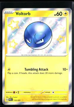 2024 Scarlet & Violet Series - Paldean Fates Voltorb Shiny #133 Holo Rare - Image 1