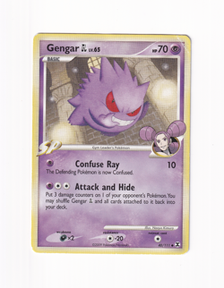 Gengar GL lv.65 40/111 Rising Rivals Non Holo Pokemon Card 2009 Heavy Played HP - Image 1
