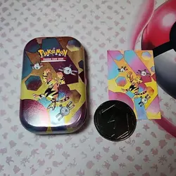 Electabuzz Magnemite pokemon 151 mini tin With Art Card And Coin EMPTY No Packs - Image 1