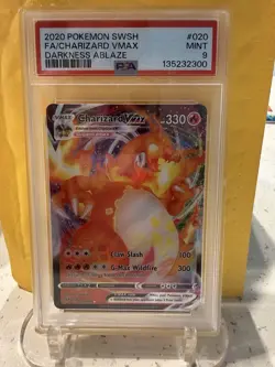 Pokemon Charizard VMAX PSA 9 Ultra Rare Holo Darkness Ablaze 020/189 English - Image 1