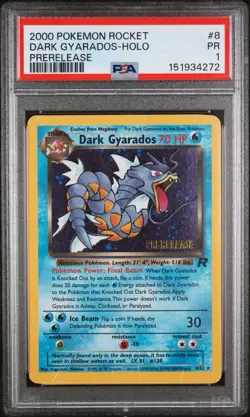 2000 Pokemon Team Rocket Dark Gyarados Prerelease Holo #8/82 Psa 1 - Image 1
