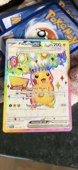 Pokemon TCG Pikachu Ex 219/191 Ultra Rare Surging Sparks - Image 1