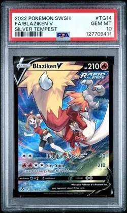 2022 Pokemon Silver Tempest Blaziken V Full Art #TG14/TG30 PSA 10 - Image 1