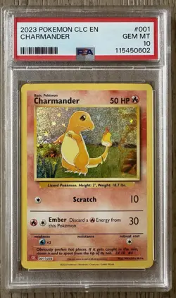 Pokemon TCG Classic Collection CLC 2023 #001/034 Charmander PSA 10 - Image 1