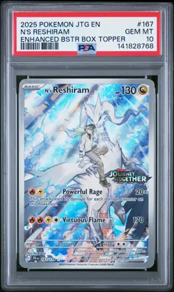 2025 POKEMON JTG EN-JOURNEY TOGETHER #167 N'S RESHIRAM PSA 10 - Image 1