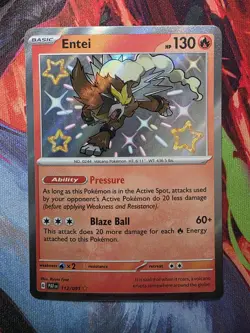 Pokemon Entei 112/091 SV: Paldean Fates Shiny Rare Holo Basic 130 HP - Image 3