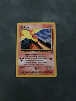 2000 Pokemon Moltres Promo Black Star Aoki Error # 21 WoTC Vintage TCG Movie - Image 1