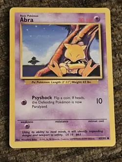 ABRA - 43/102 - Base Set - Pokemon Card - Image 1