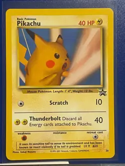 PIKACHU # 26 Black Star Promo Pokemon Card 2001 WOTC tcg Near Mint ! - Image 1