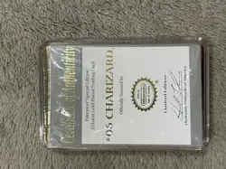 RARE OOP Nintendo Pokemon 23K Gold Plated Charizard Trading Card 1999 with COA - Image 1