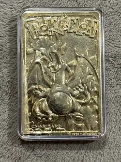 RARE OOP Nintendo Pokemon 23K Gold Plated Charizard Trading Card 1999 with COA - Image 5