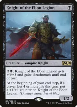 Knight of the Ebon Legion NM-Mint, English Core Set 2020 MTG Magic - Image 1
