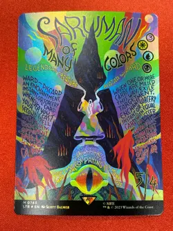 MTG LTR 0743 Saruman of Many Colors#1 NM EN Borderless Poster Foil - Image 1