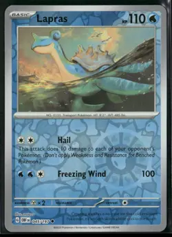 Pokemon Lapras #045/197 SV03: Obsidian Flames Uncommon Reverse Holo - Image 1