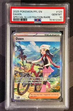 PSA 10 2025 POKEMON PFL EN-PHANTASMAL FLAMES #129 DAWN SPECIAL ILLUSTRATION RARE - Image 1