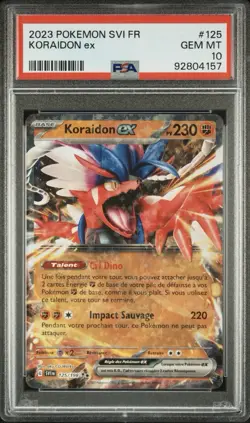2023 Pokemon FRENCH Ecarlate et Violet EV1 Koraidon EX Pokebox 125/198 PSA 10 - Image 1