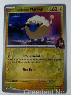 Team Rocket's Mareep 072/182 Common Destined Rivals Pokemon Reverse Holo NM - Image 1