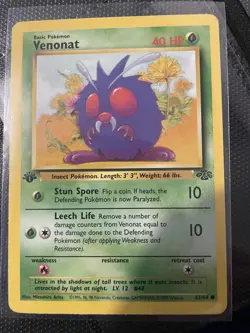 Venonat 1st Edition Jungle 63/64 HD Photos WOTC Vintage Pokemon - Image 1