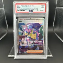 2024 Pokemon Paldean Fates Iono #237 SIR EN Graded PSA 9 - Image 1