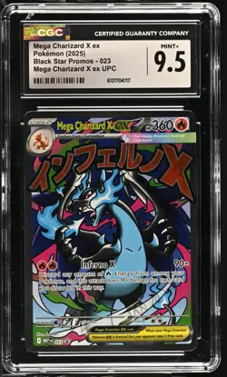 Pokemon TCG Mega Charizard X ex 023 CGC 9.5 Mint+ UPC BLACK STAR Promo - Image 1