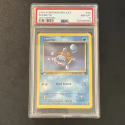 2000 POKEMON TEAM ROCKET SQUIRTLE #68/82 1ST EDITION PSA 8 REGULAR - Image 1