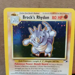 Pokemon TCG Brock's Rhydon Gym Heroes 2/132 Holo Unlimited Rare LP Condition - Image 2
