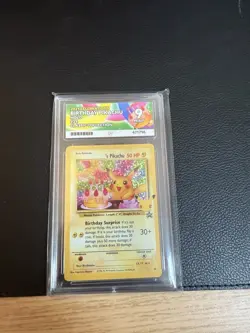Pokemon Card Ace 9 Mint Celebrations Birthday Pikachu 24 Holo Black Star - Image 1