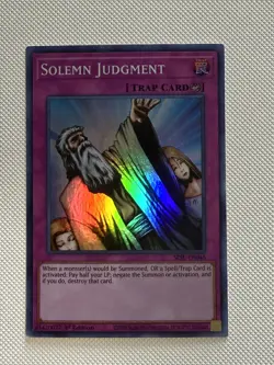 Yugioh Solemn Judgment SESL-EN045 Super Rare 1st Edition Staple Trap card NM - Image 1
