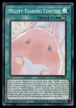 Melffy Staring Contest POTE-EN063 Super Rare Yu-Gi-Oh 1st Edition Near Mint - Image 1