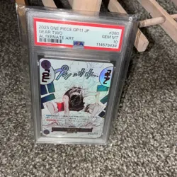 PSA 10 GEM MT 2025 ONE PIECE JAPANESE OP11-A FIST OF DIVINE SPEED #080 GEAR TWO - Image 1