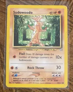 2000 POKEMON NEO GENESIS SUDOWOODO CARD 77/111 BASIC 60 HP - Image 1