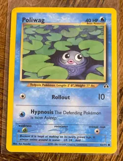 2001 POKEMON NEO DISCOVERY POLIWAG CARD 62/75 BASIC 40 HP - Image 1
