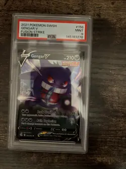 Pokemon Gengar v Fusion Strike Holo Ultra Rare Card 156/264 PSA 9 - Image 1