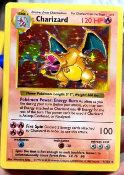 Charizard 4/102 Base Set Shadowless Holo Rare Pokemon TCG Card English - Image 3