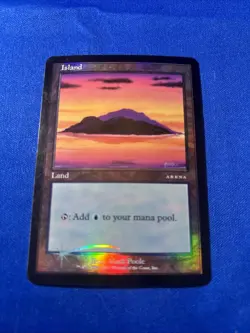 1x FOIL ISLAND x1 NM Unplayed 2001 Arena Poole Beta Art MtG Magic fast shipping - Image 1