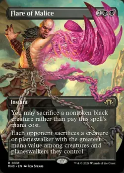 NM-Mint, English MTG Regular Flare of Malice - Borderless Modern Horizons 3 Magi - Image 1